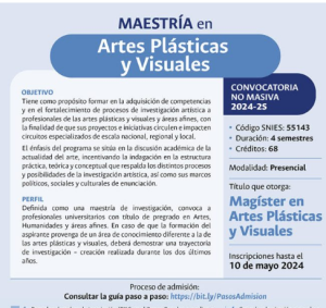 UNAL-MED Maestría en Artes Plásticas y Visuales Info en el link de la #bio https://acofartes.com.co/unal-med-maestria-en-artes-plasticas-y-visuales/