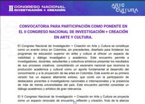 Invitación a postular PONENCIAS II Congreso Nacional de Investigación-Creación en Arte y Cultura