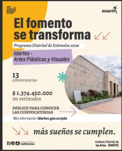 Boletín especial: Ya se encuentra disponible el Programa Distrital de Estímulos 2026